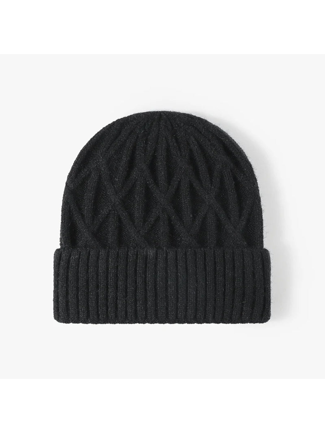 Haila - Chevron Textured Cuffed Knit Beanie