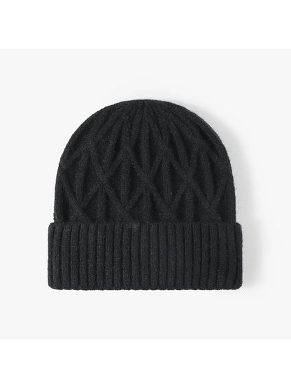 Haila - Chevron Textured Cuffed Knit Beanie