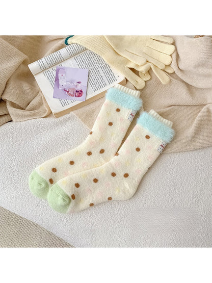 Rufia - Soft Polka Pattern Crew Socks
