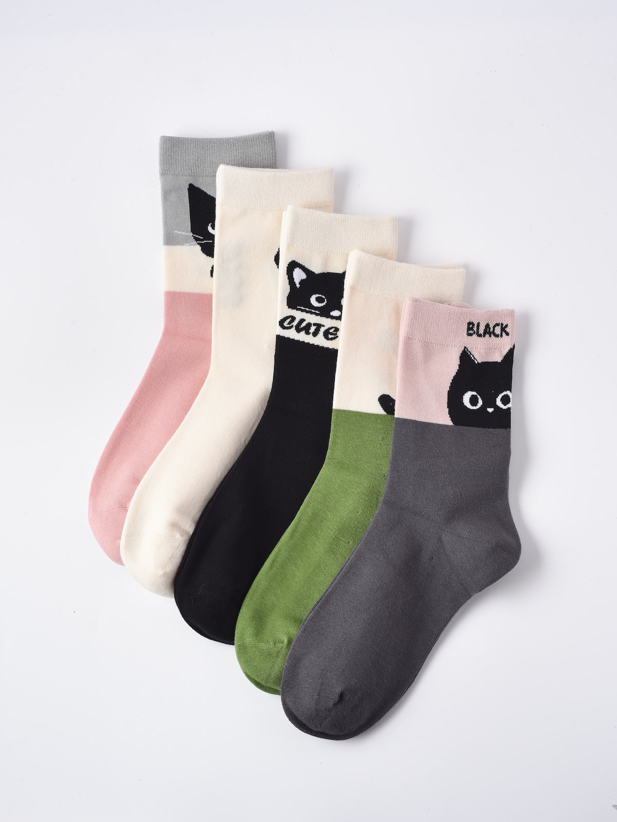 Rufia - Cute Cartoon Cat Mid-Calf Socks