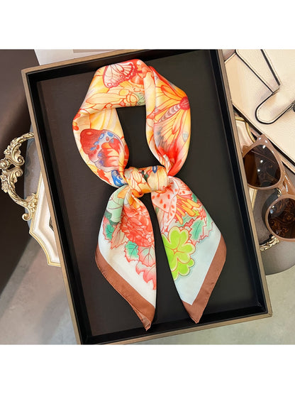 Scarvii - Butterfly Print Casual Fashion Square Scarf