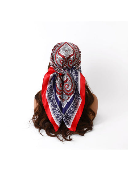 Scarvii - Paisley Border Printed Square Scarf