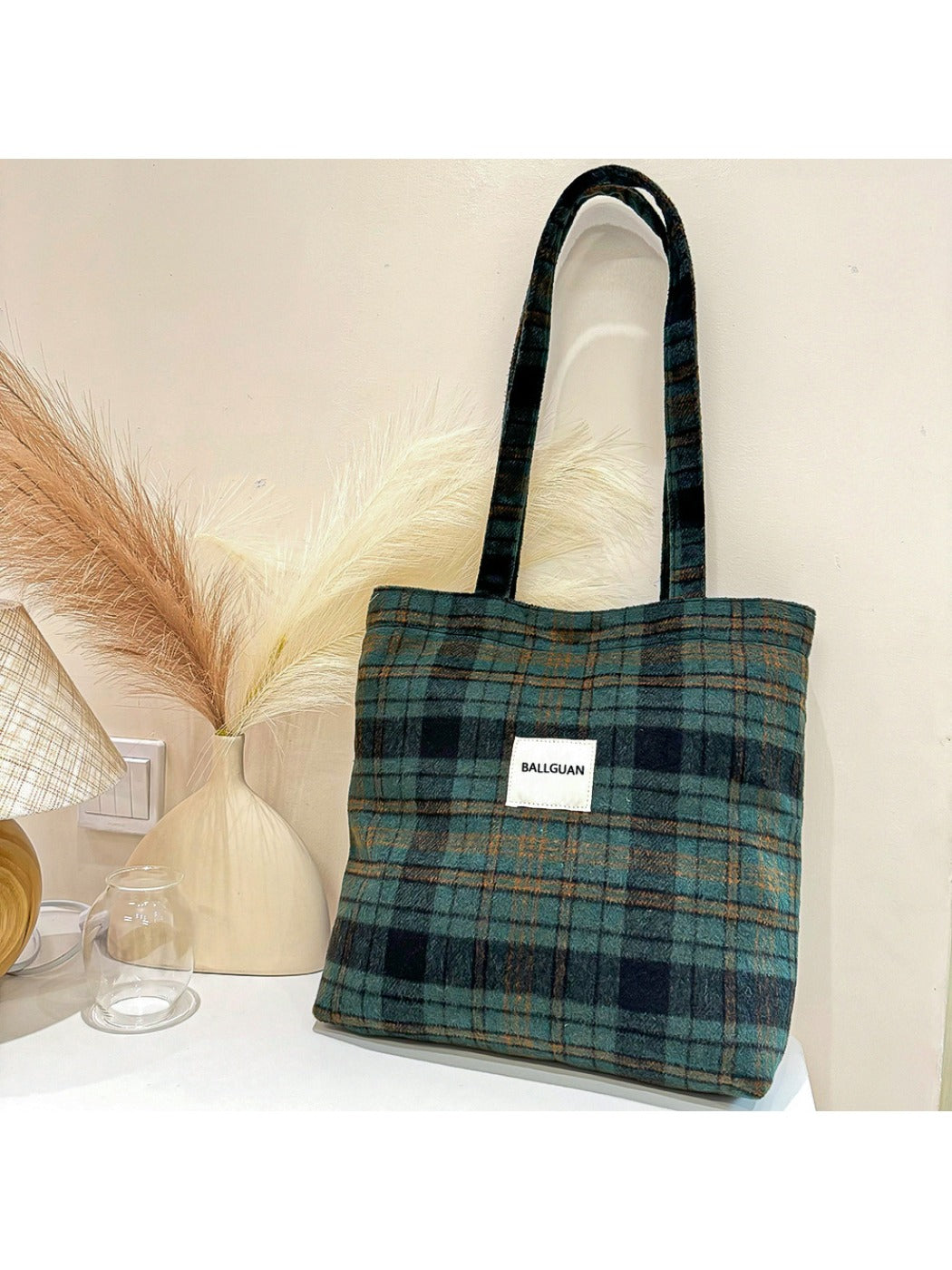 Cosbai – Plaid Crossbody Tote Bag