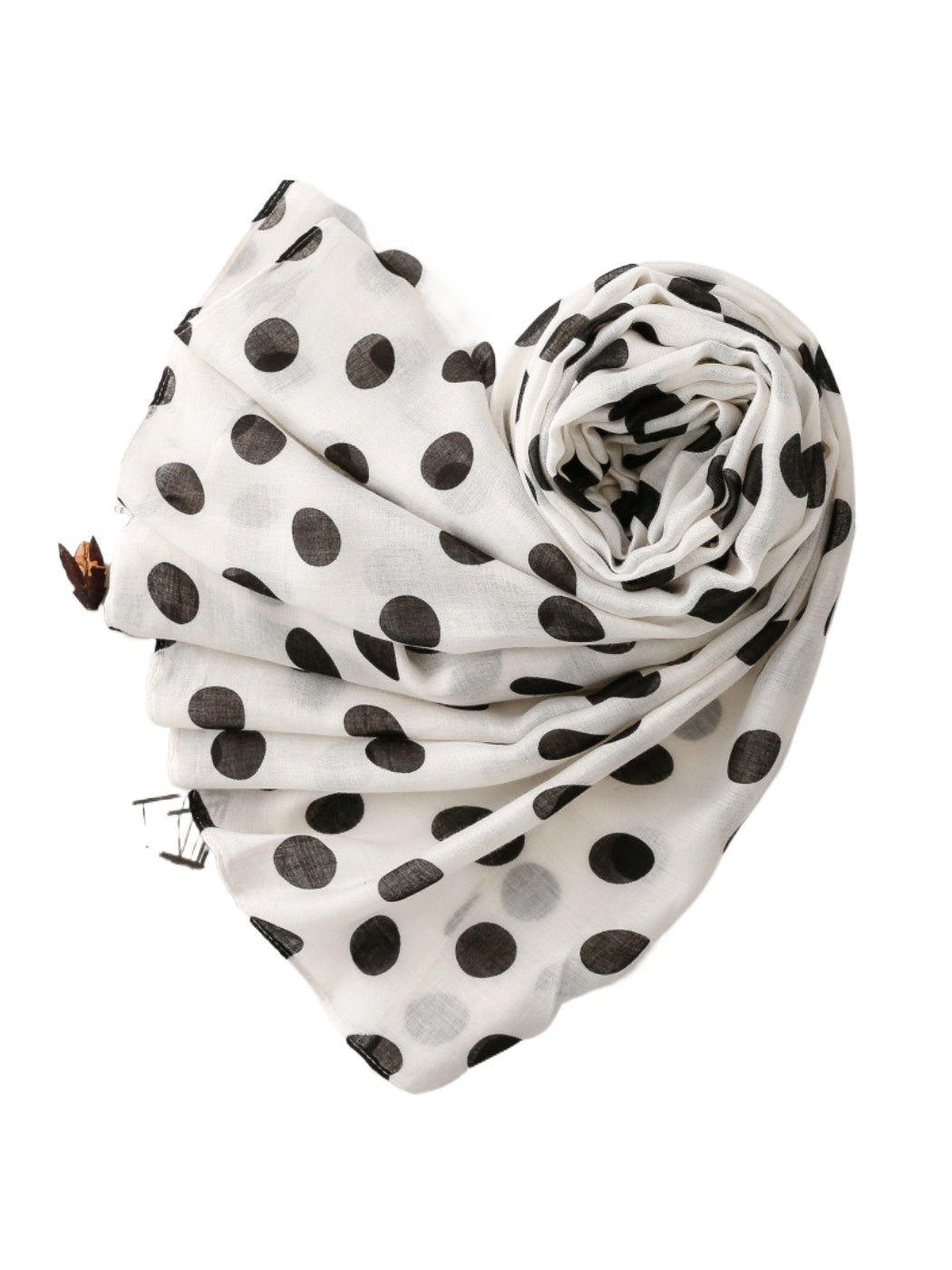 Scarvii Everyday Polka Dot Scarf laid flat showing full rectangular shape and pattern