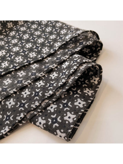Scarvii - Muted Printed Geometric Tassel Square Scarf