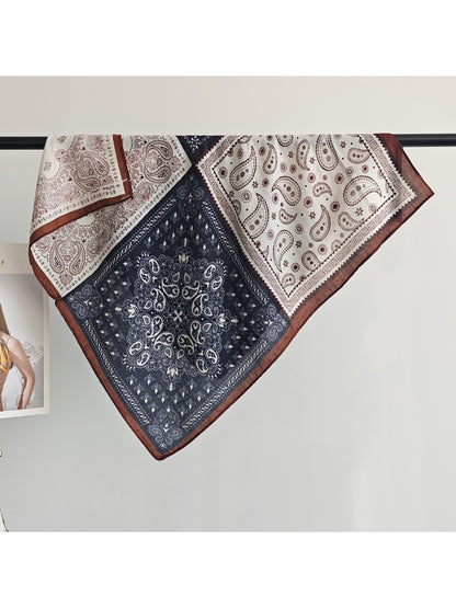 Scarvii - 27'' Paisley Patchwork Square Scarf - Vintage & Elegant