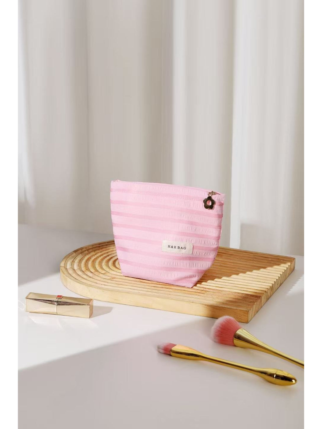 Cosbai - Classic Stripe Cosmetic Bag