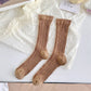 Rufia - Solid Color Cable Knit Striped Crew Socks