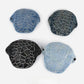 Side angle of Haila washed denim vintage retro newsboy cap showing cap shape