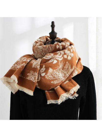 Scarvii - Botanical Bird and Butterfly Fringed Scarf