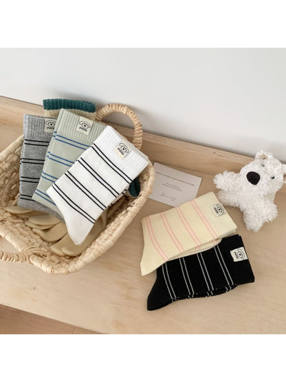 Rufia - Casual Mid-Calf Capsule Socks with Letter & Dog Patterns