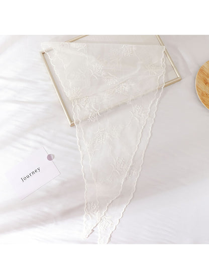 Scarvii - Sheer Floral Print Lace Triangle Bandana
