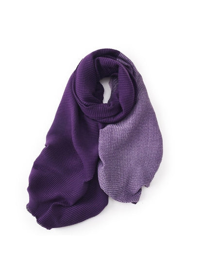 Scarvii - Double-Sided Crinkle Colorblock Long Scarf