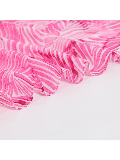 Scarvii - Vacation Style Leaves Printed Fashion Scarf