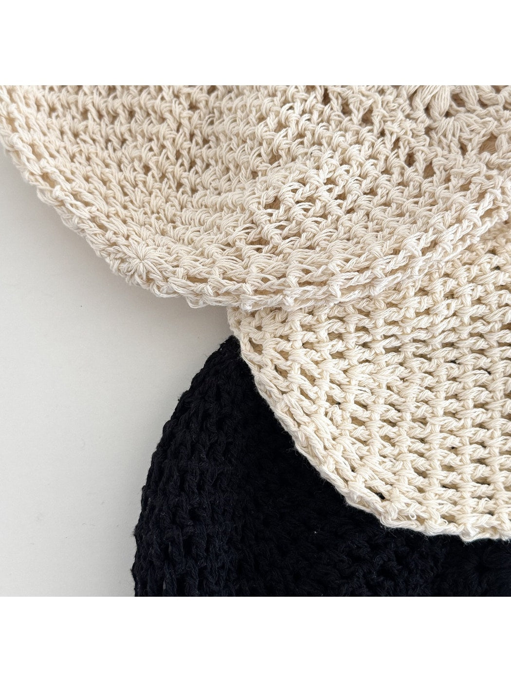 Haila - Openwork Floral Round Crown Knit Hat