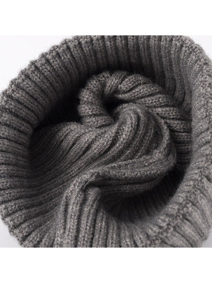 Haila - Solid Rib Knit Cuffed Beanie