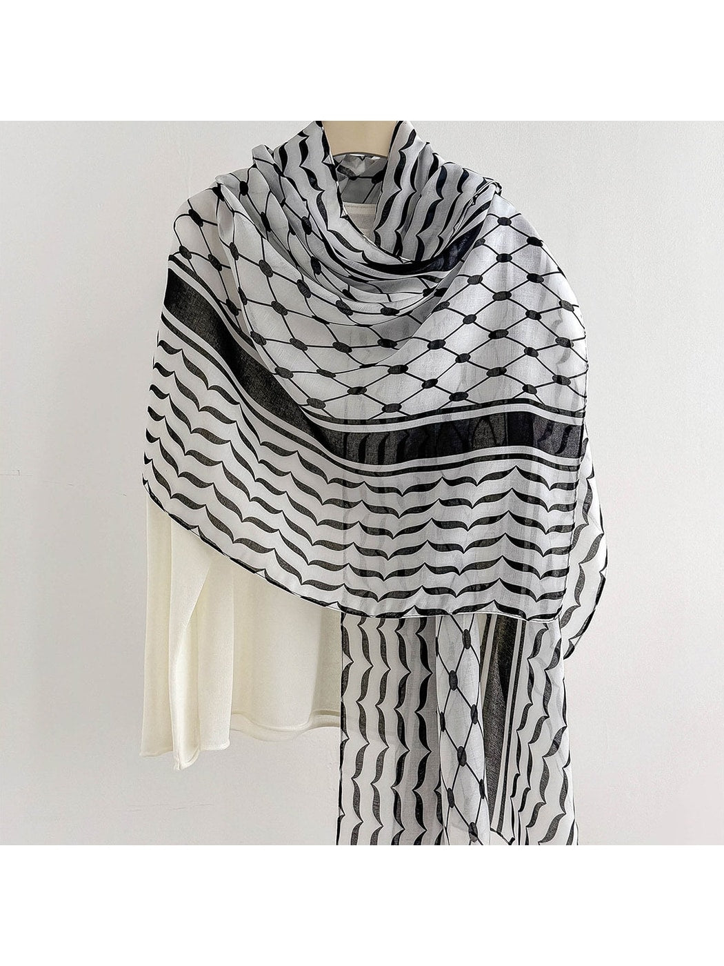 Scarvii - Fashion Ink Print Summer Wrap Scarf