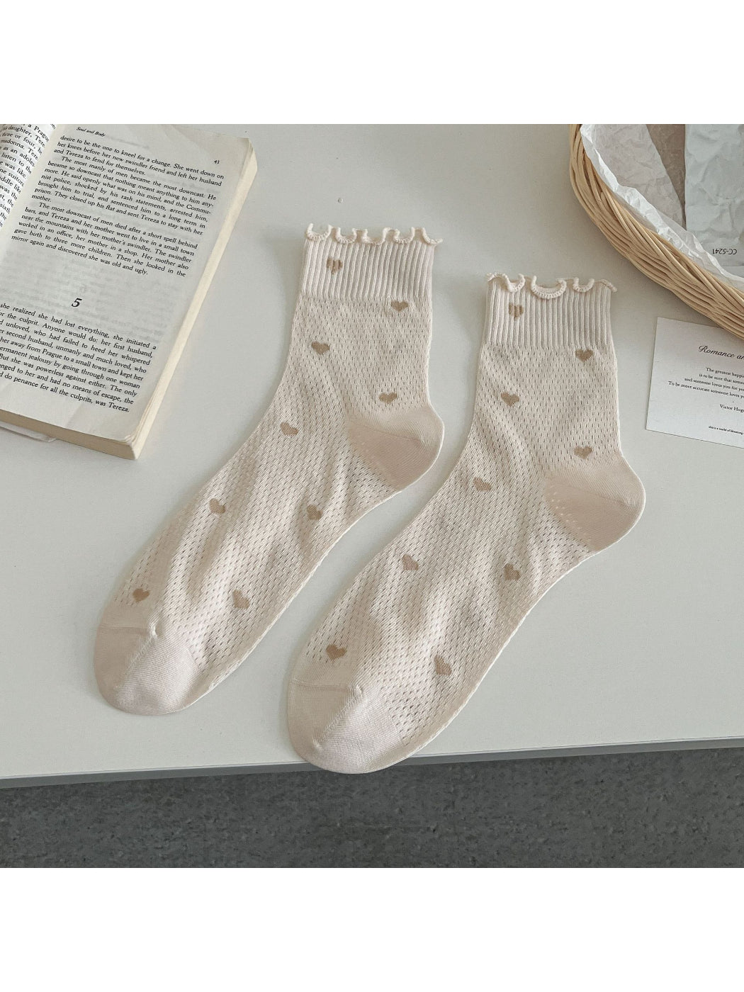 Rufia - Heart Mesh Ruffle Crew Socks product image 7