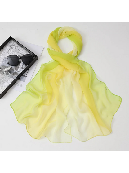 Scarvii - Gradient Color Block Sheer Scarf