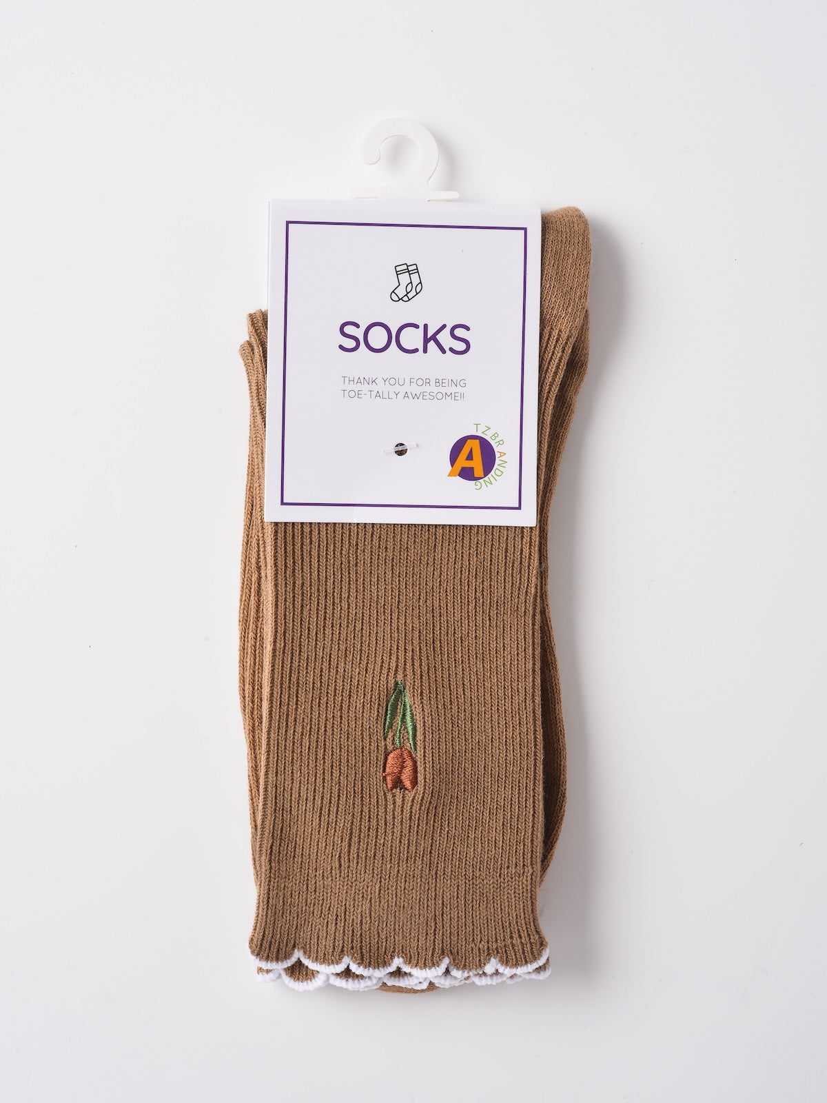 Rufia - Solid-Color Floral Tulip Socks - Sweet & Classic
