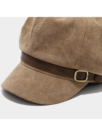 Haila - Vintage Buckle Band Newsboy Cap