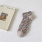 Rufia - 3D Vintage Floral Ankle Socks
