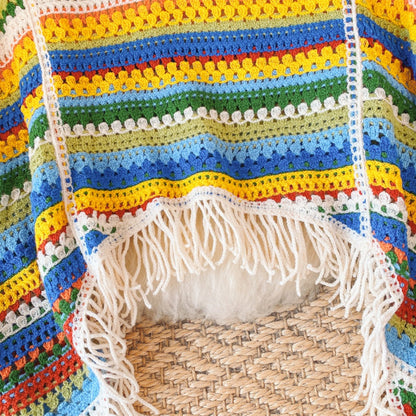 Crosa - Vintage Rainbow Open-Knit Sweater