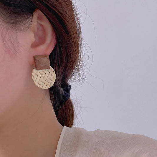 Earwish - Elegant Woven Rattan Earrings