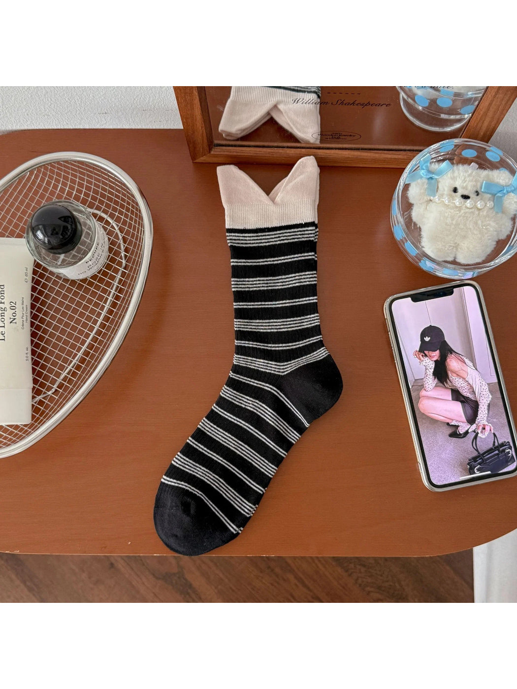 Rufia - Stripe Split V-Cuff Crew Socks