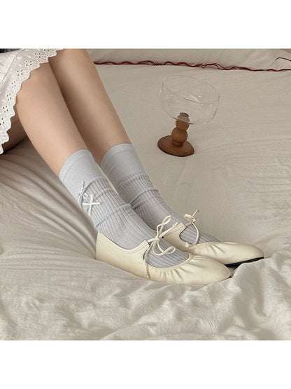 Rufia - Preppy Heart and Bow Crew Socks