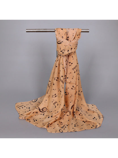 Scarvii - Spring Summer Music Note Print Scarf