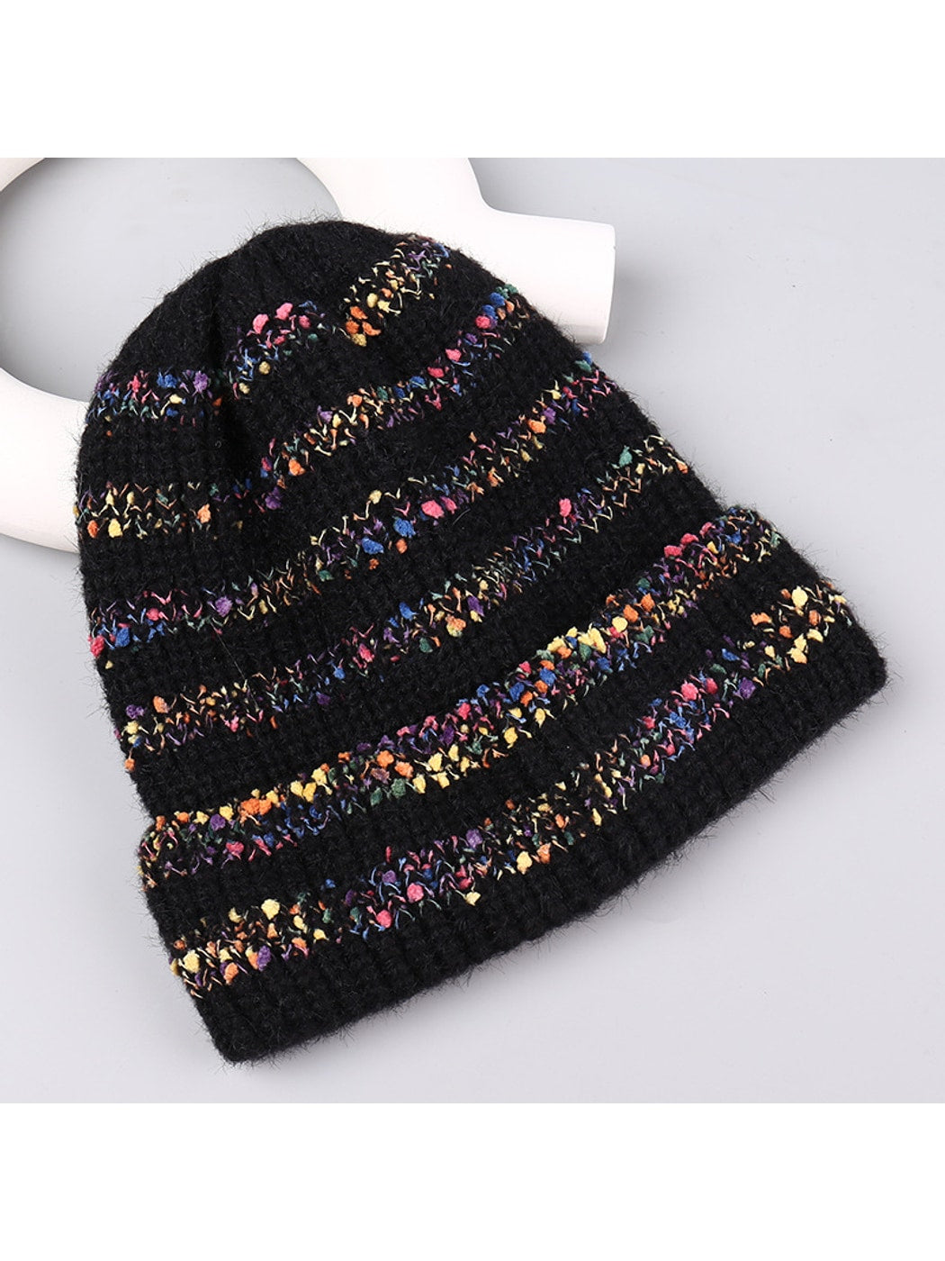 Haila - Sweet Style Round Top Ribbed Knit Beanie