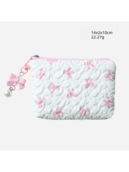 Cosbai - Bow Detail Bucket and Pouch Storage Bag