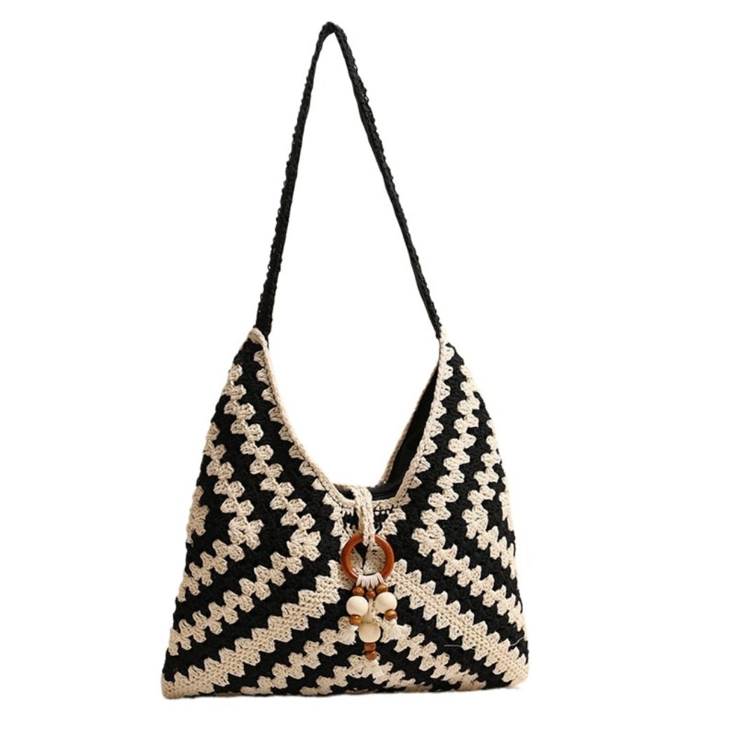 Cosbai - V-shape Crochet Shoulder Bag - Classic & Stylish