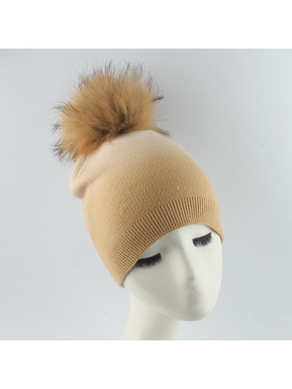 Haila - Winter Round Top Brimless Knit Beanie