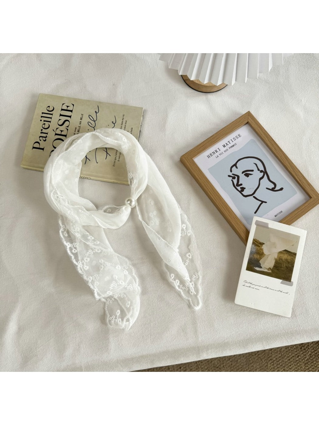 Scarvii - Elegant Lace Floral Pattern Scarf