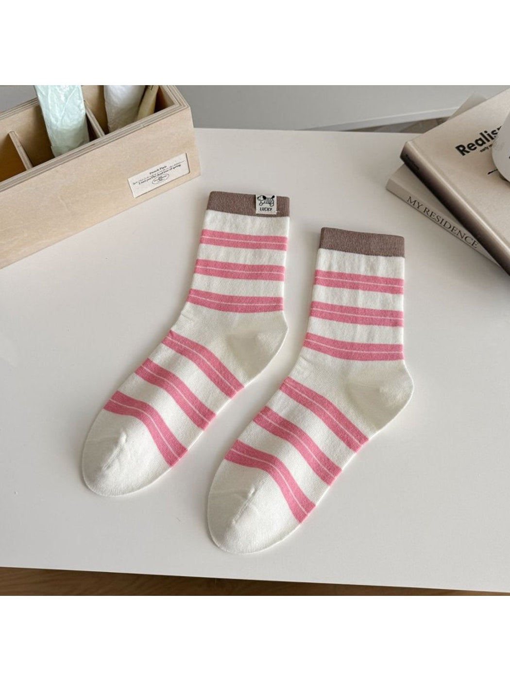 Rufia - Color-Block Striped Casual Women's Crew Socks
