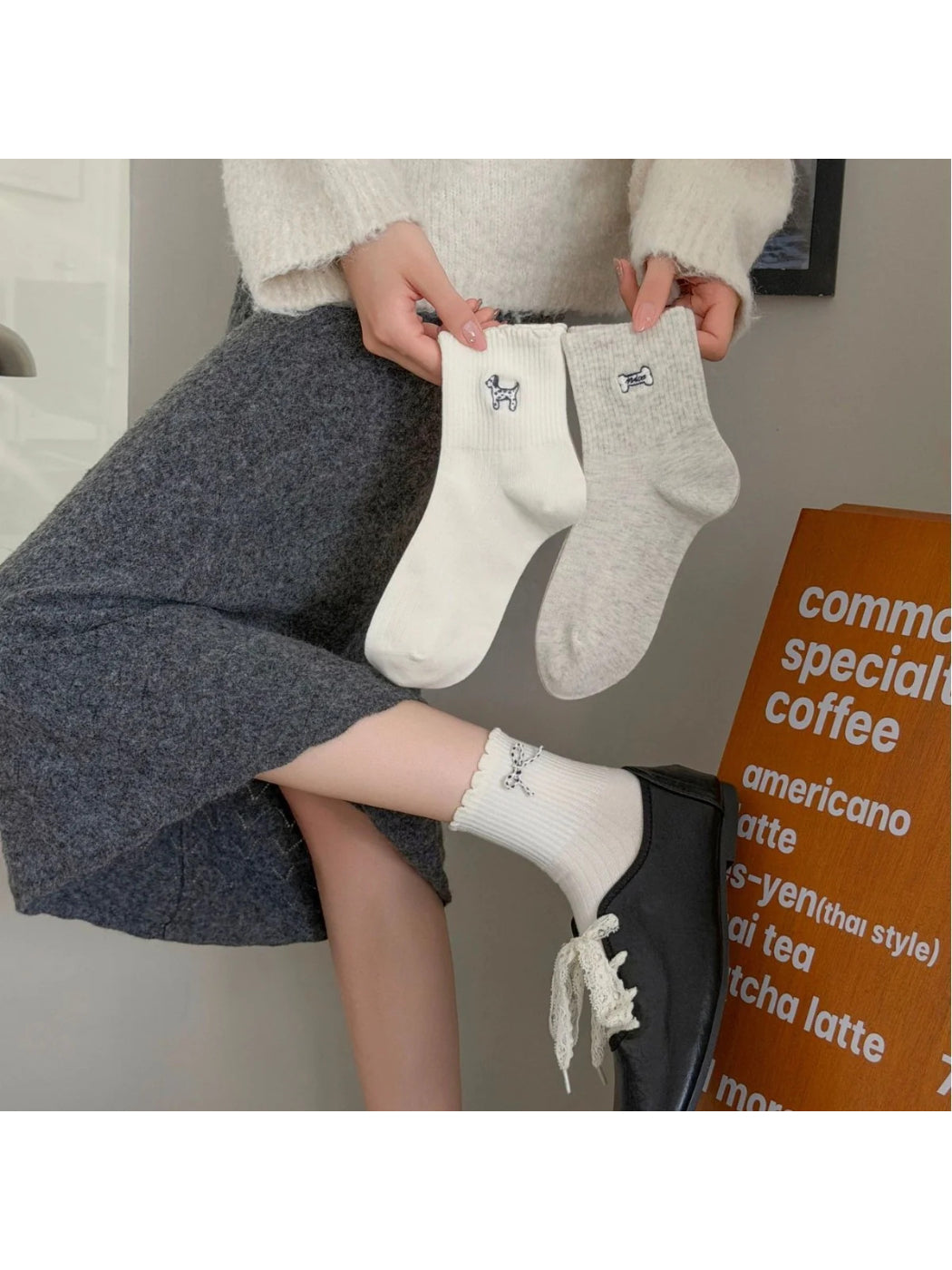 Rufia - Anime Cartoon Ribbed-Cuff ankle Socks