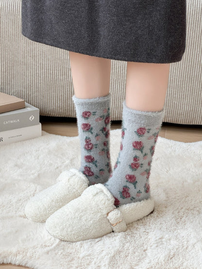 Rufia - Soft Floral Texture Crew Socks