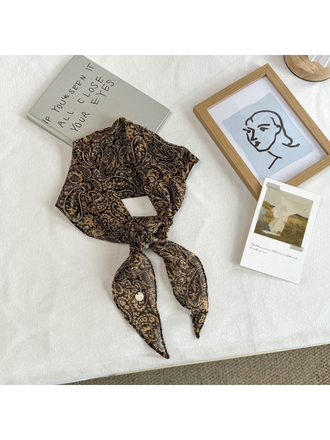 Scarvii - Vintage Style Floral Print Neck Scarf