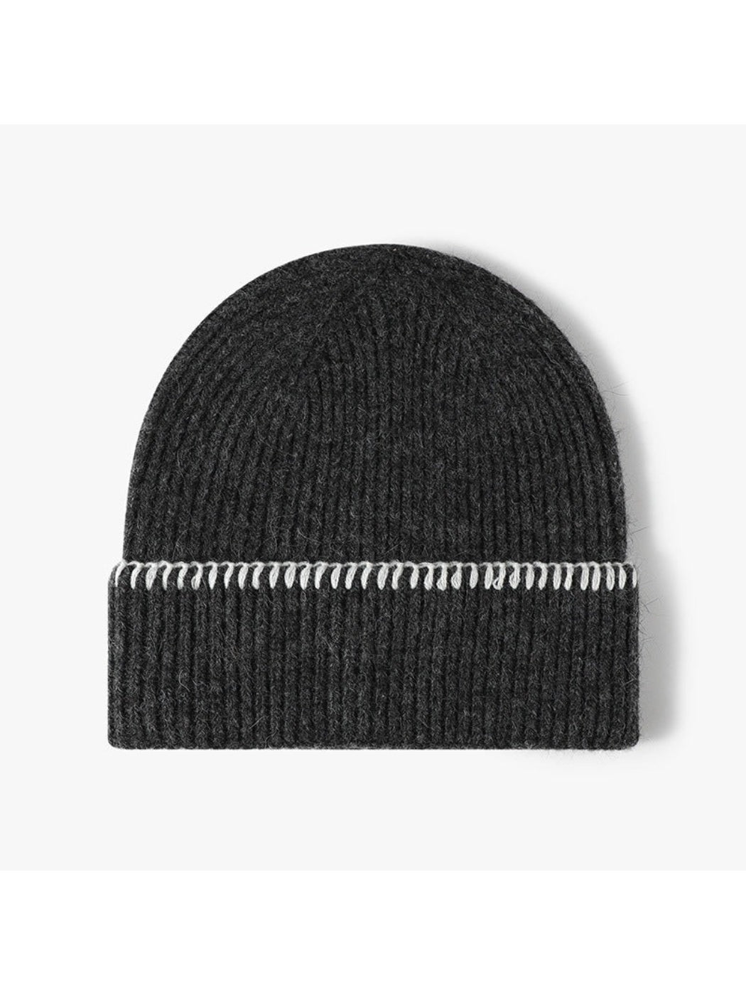 Haila - Contrast-Stitch Cuffed Knit Beanie