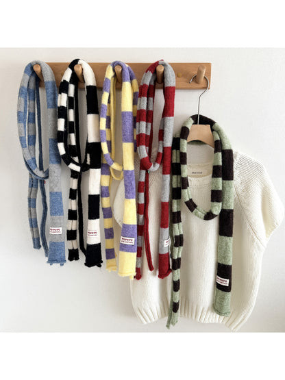 Scarvii - Soft Striped Knit Narrow Scarf