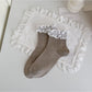 Rufia - Lace Trim Floral Mid Calf Socks