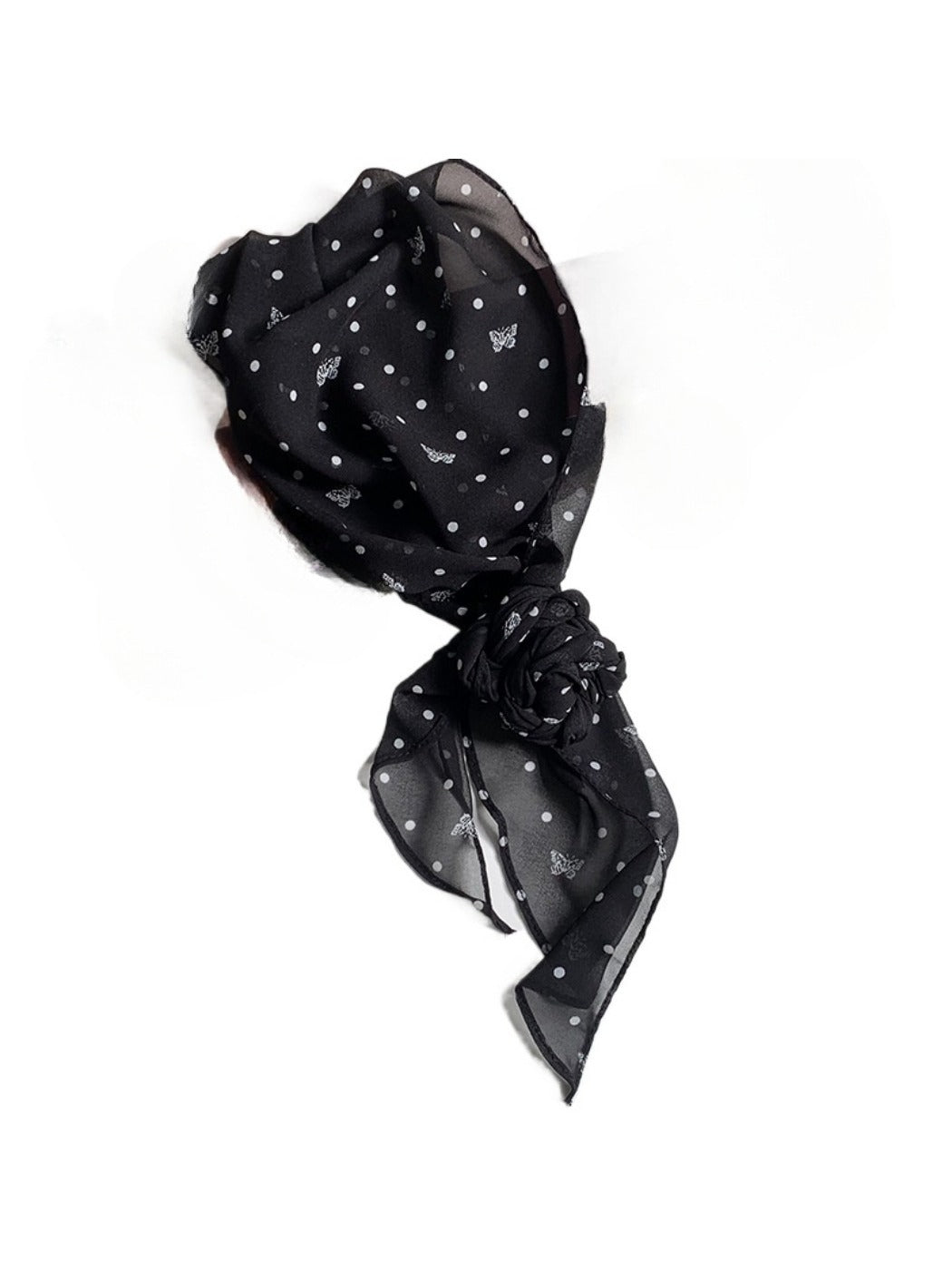 Scarvii - Vintage Classic Spot Print Long Scarf Headband
