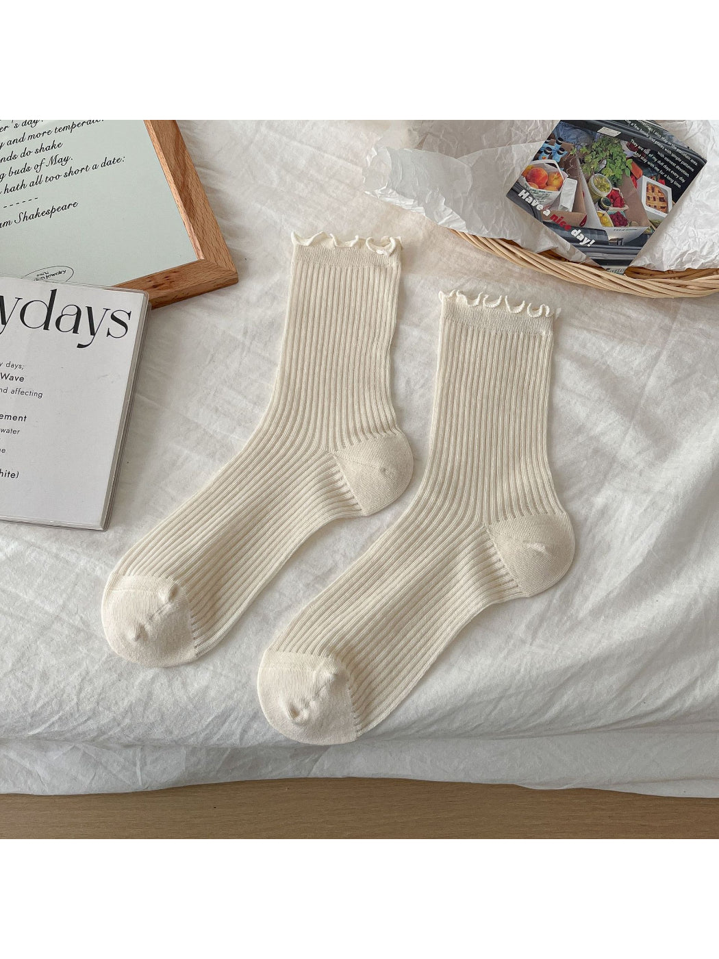 Rufia - Classic Ribbed Ruffle Crew Socks product image 7