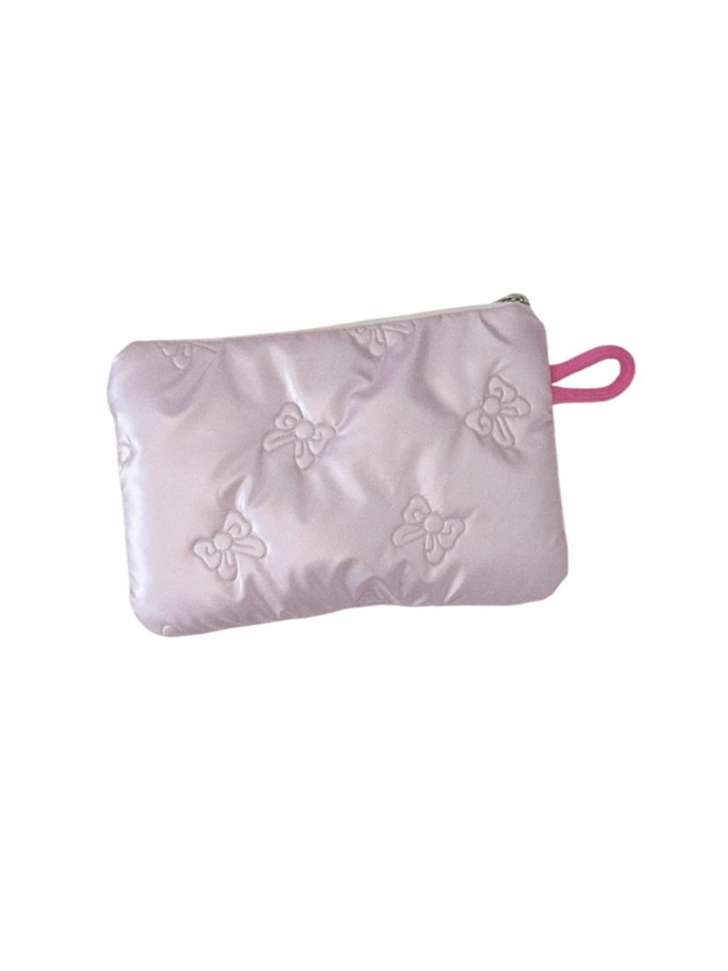 Cosbai - Silver & Pink Coin Purse with Heart Pattern