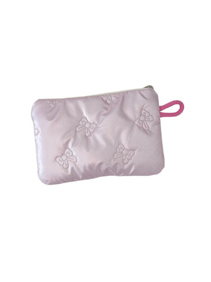 Cosbai - Silver & Pink Coin Purse with Heart Pattern