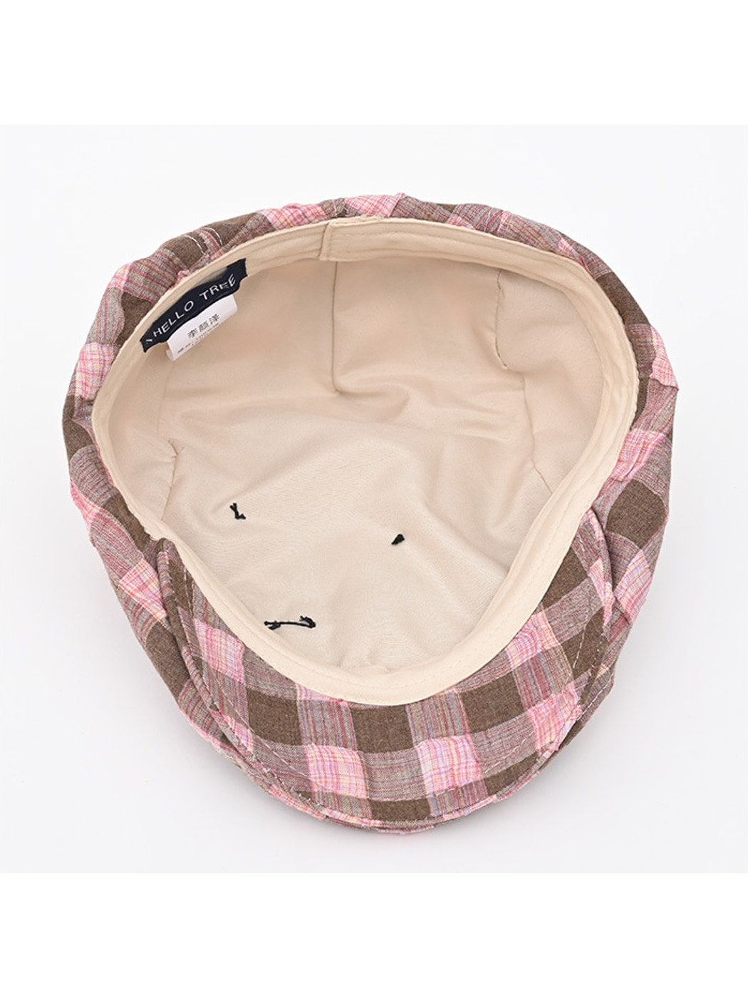 Haila - Vintage Plaid Patchwork Short Brim Beret