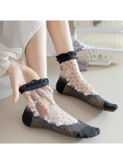 Rufia - Sheer Floral Mesh Ankle Socks product image 3