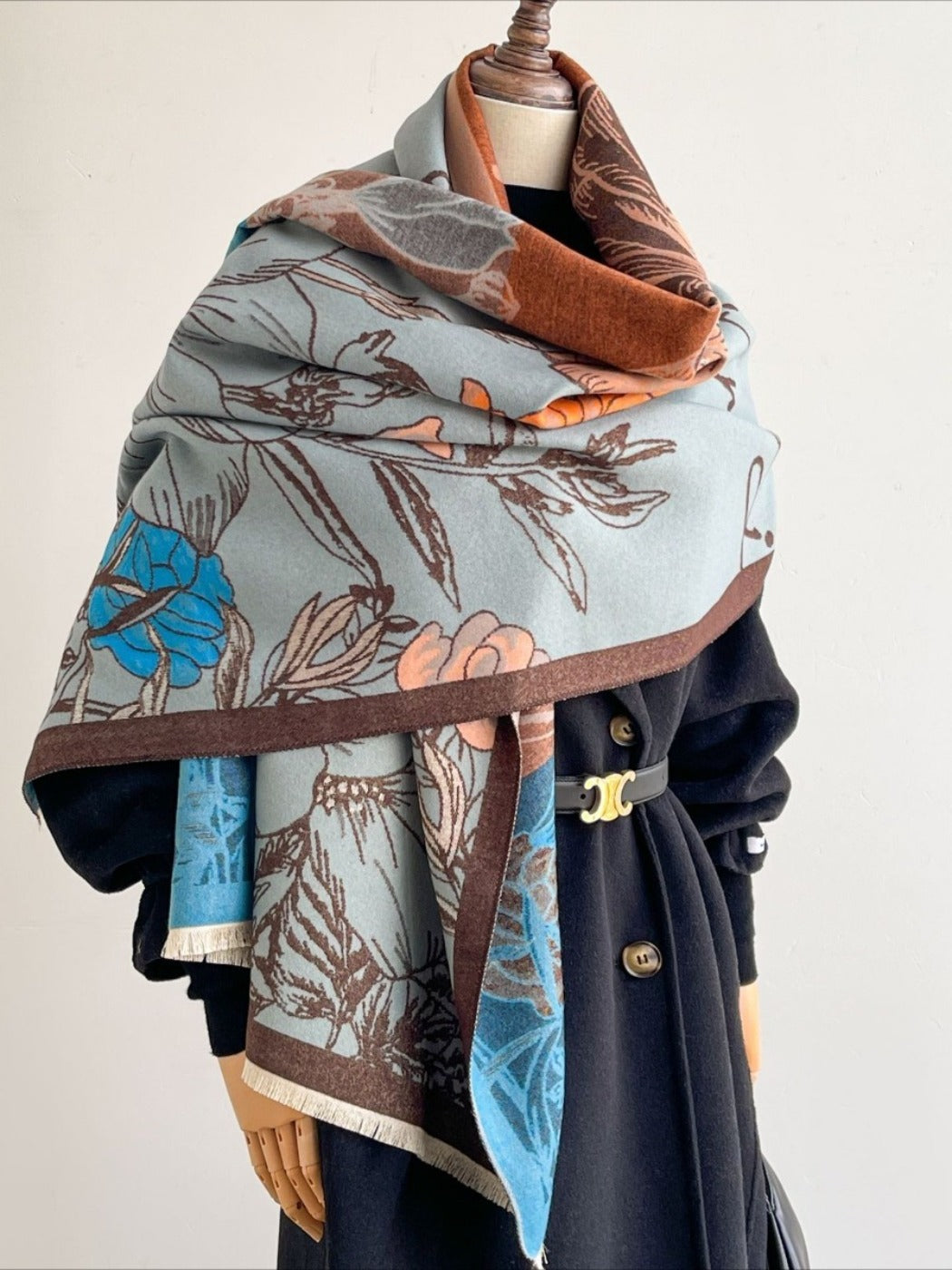Scarvii - Reversible Floral Print Scarf & Shawl